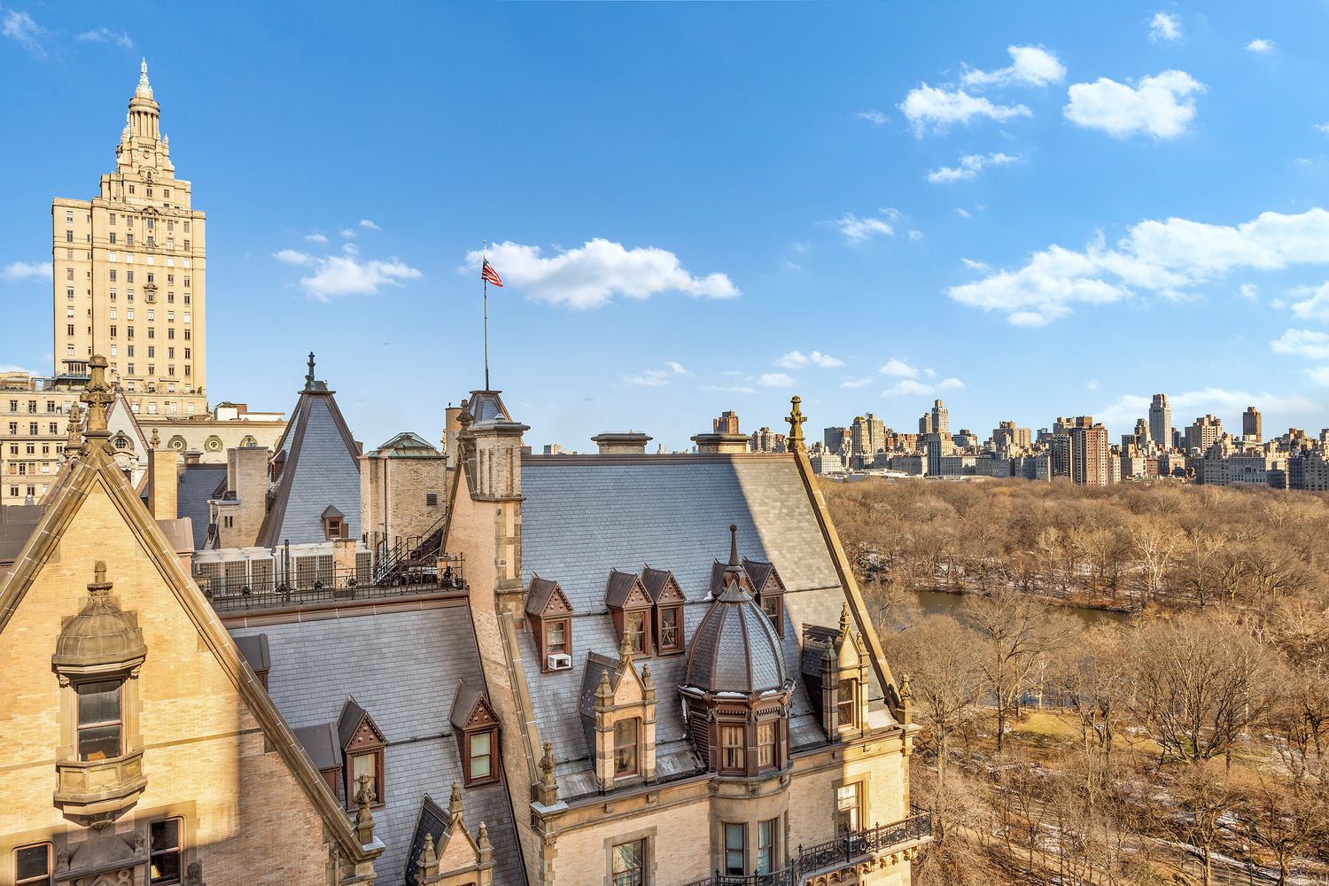 a view of a city with tall buildings