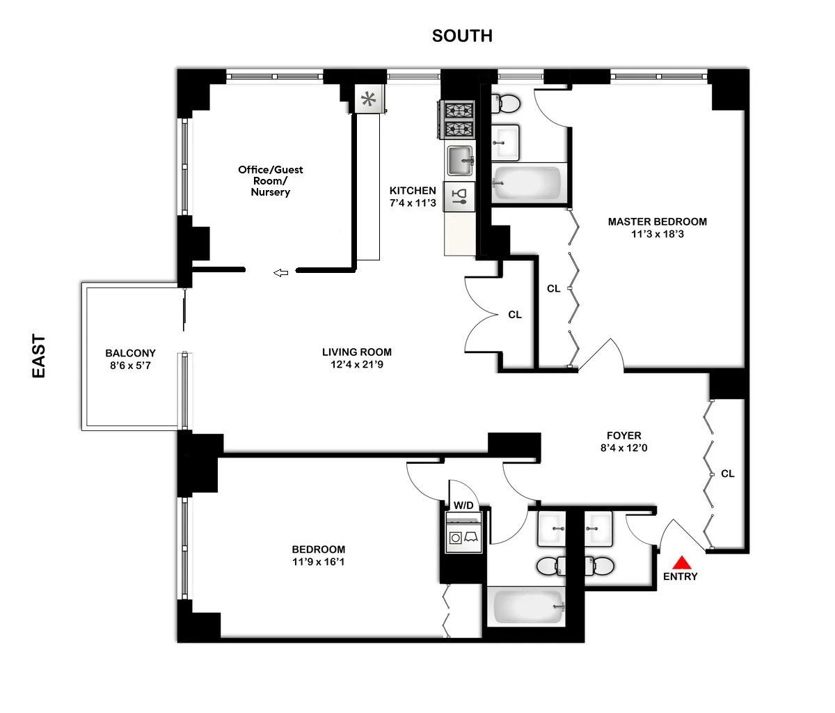 171 East 84th Street, Unit 4B Manhattan, NY 10028 - Photo 20 of 20 a picture of a floor plan
