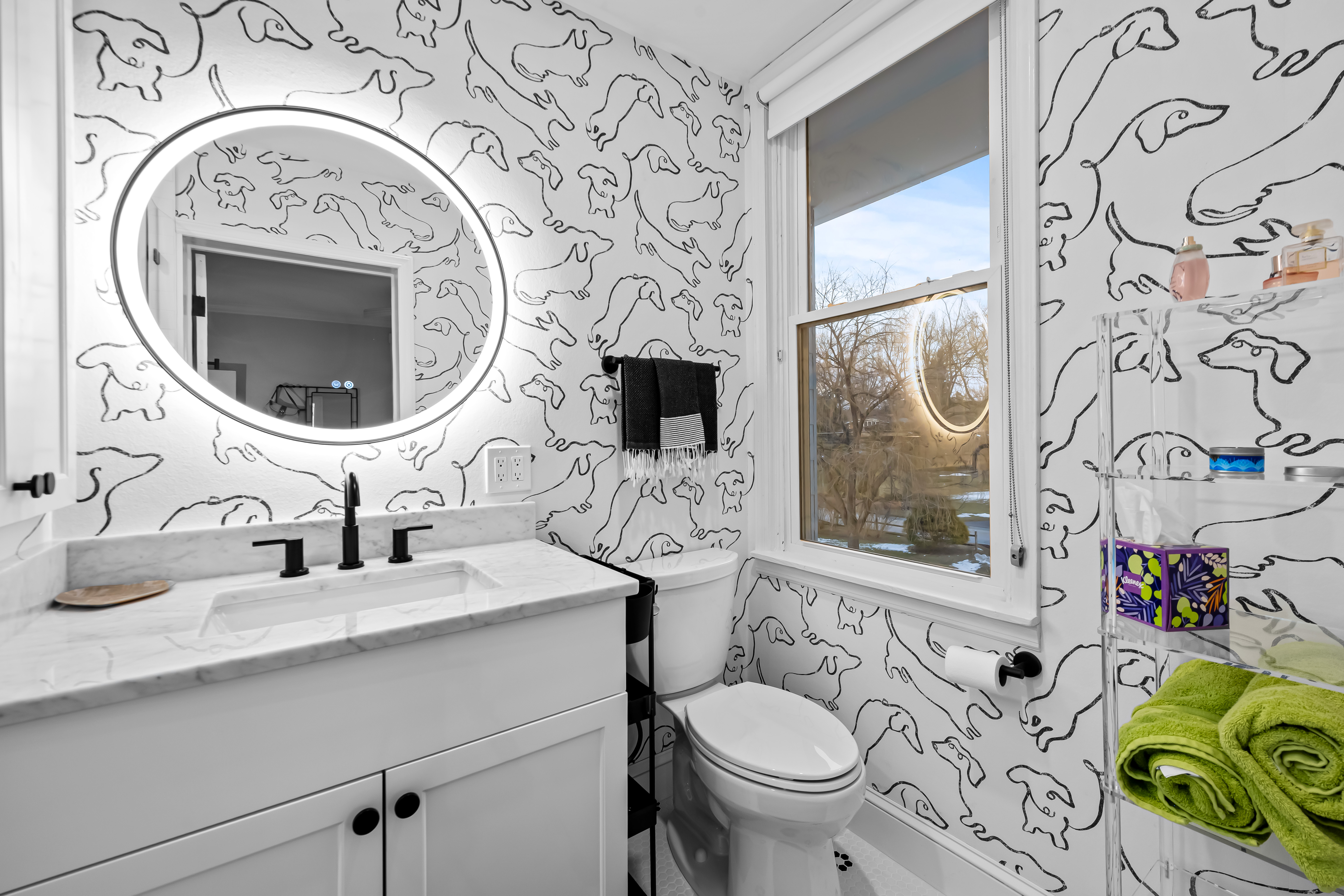 8412 Stevenson Road Pikesville, MD 21208 - Photo 50 of 81 a bathroom with a toilet sink mirror vanity and shower