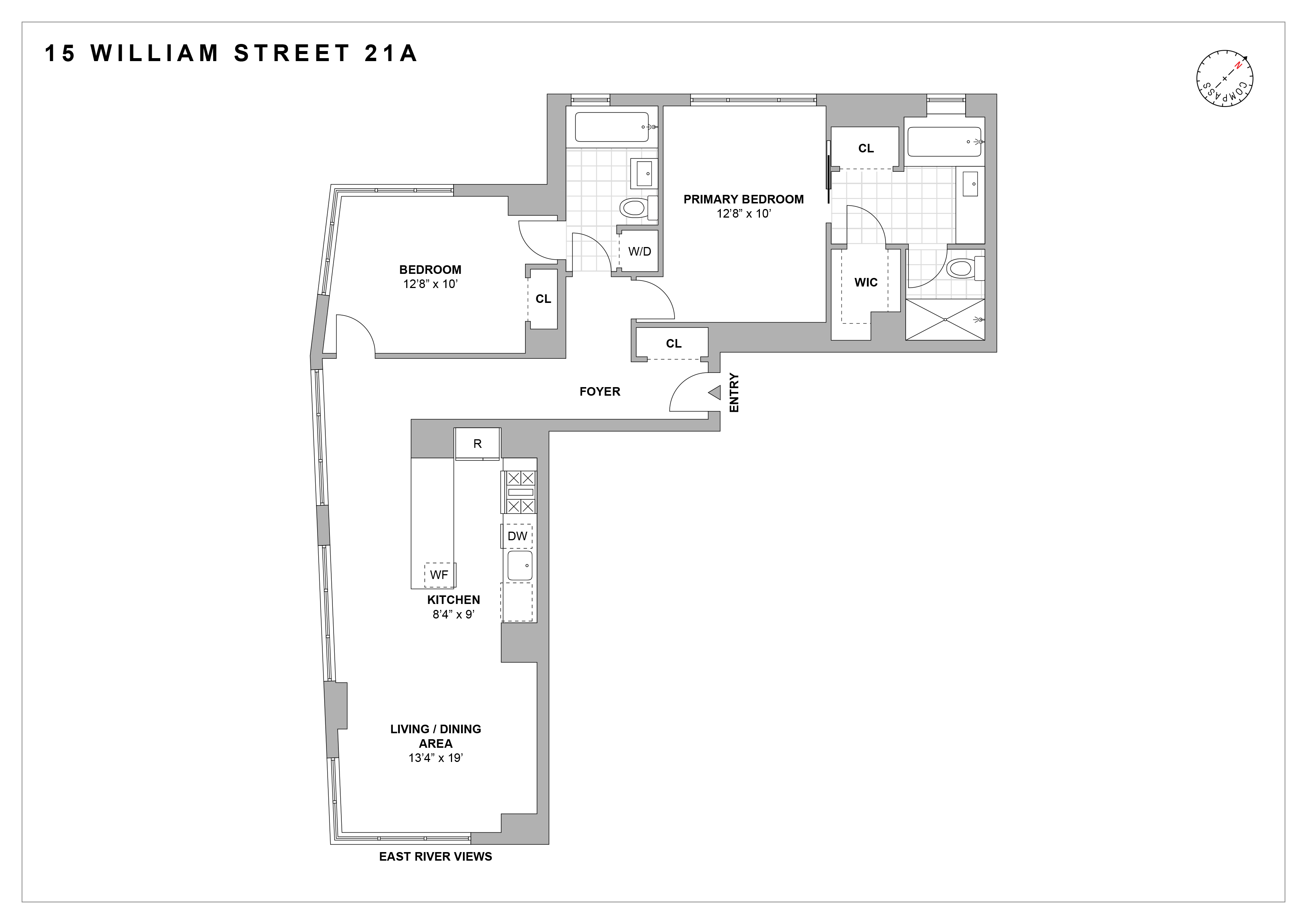 15 William Street, Unit 21A Manhattan, NY 10005 - Photo 19 of 19 a picture of a floor plan