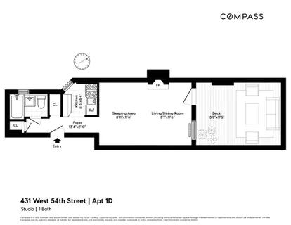 $445,000 | 431 West 54th Street, Unit 1D | Hell's Kitchen