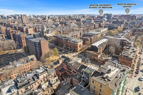 an aerial view of a city