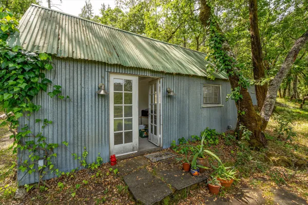 a backyard of a house