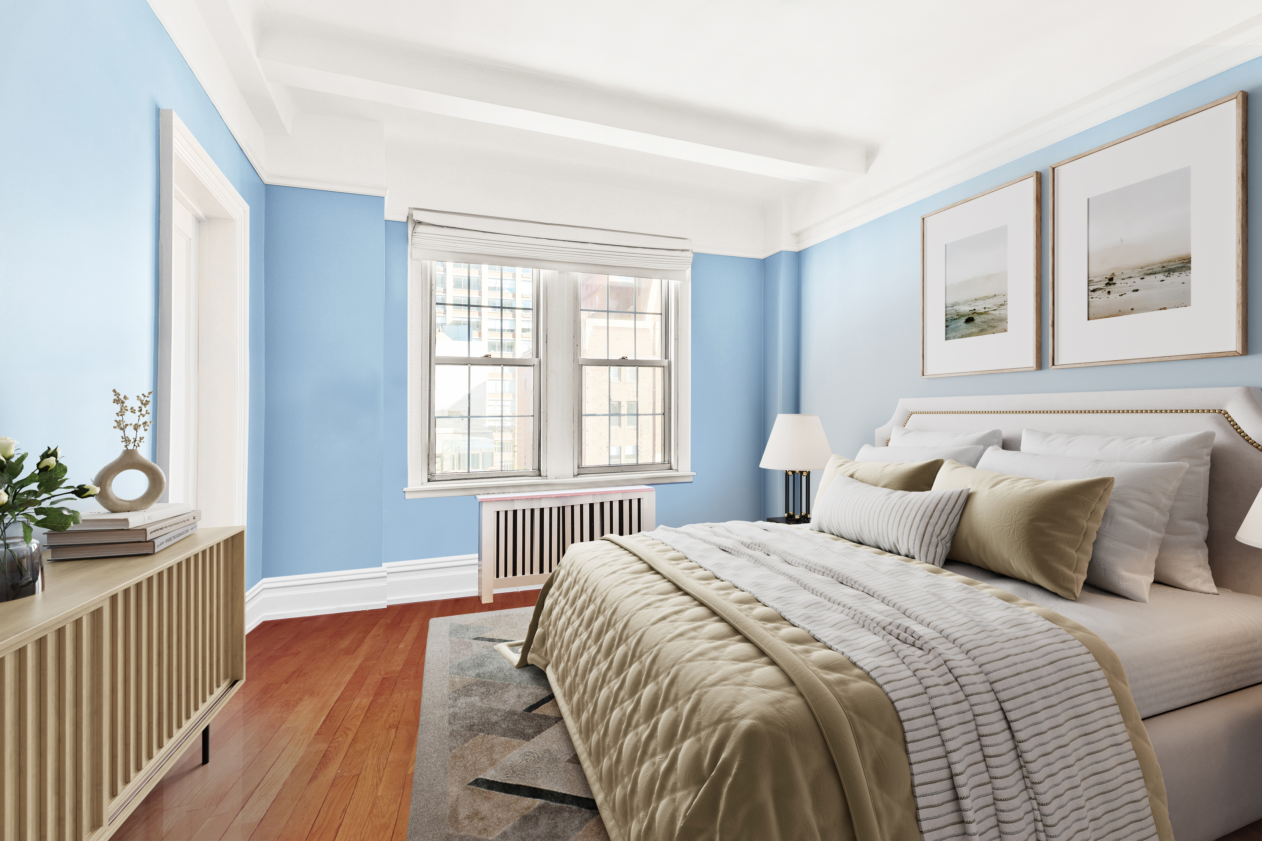 410 East 57th Street, Unit 15B Manhattan, NY 10022 - Photo 11 of 17 a bedroom with a bed and a large window