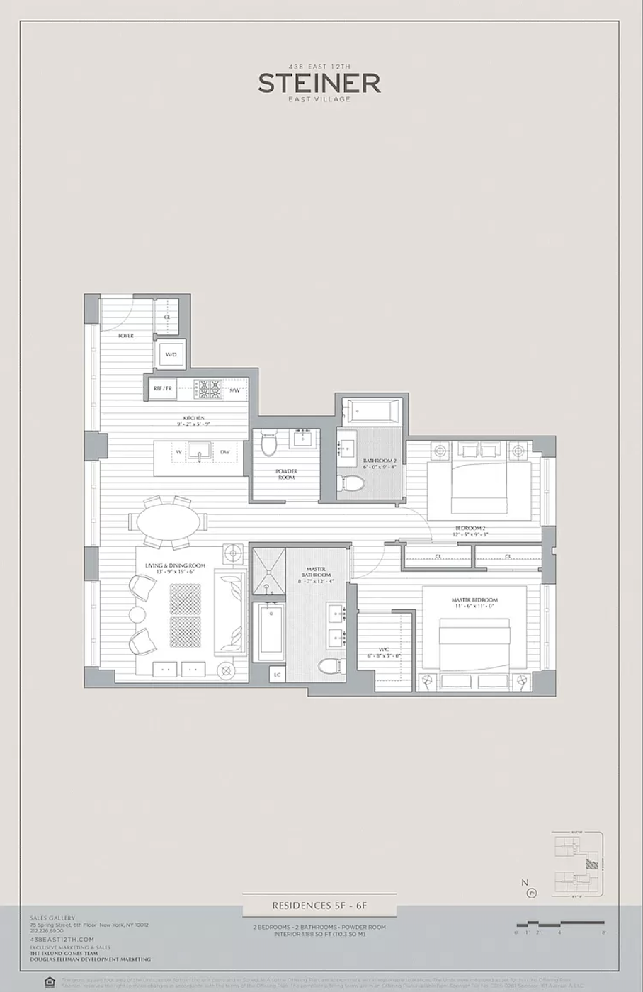 438 East 12th Street, Unit 6F Manhattan, NY 10009 - Photo 27 of 27 a picture of a bench in a white building