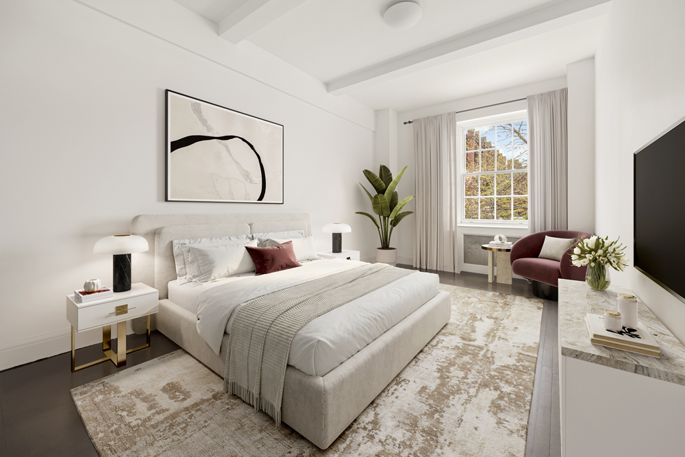 39 5th Avenue, Unit 2B Manhattan, NY 10003 - Photo 3 of 10 a bedroom with a bed couch and a window