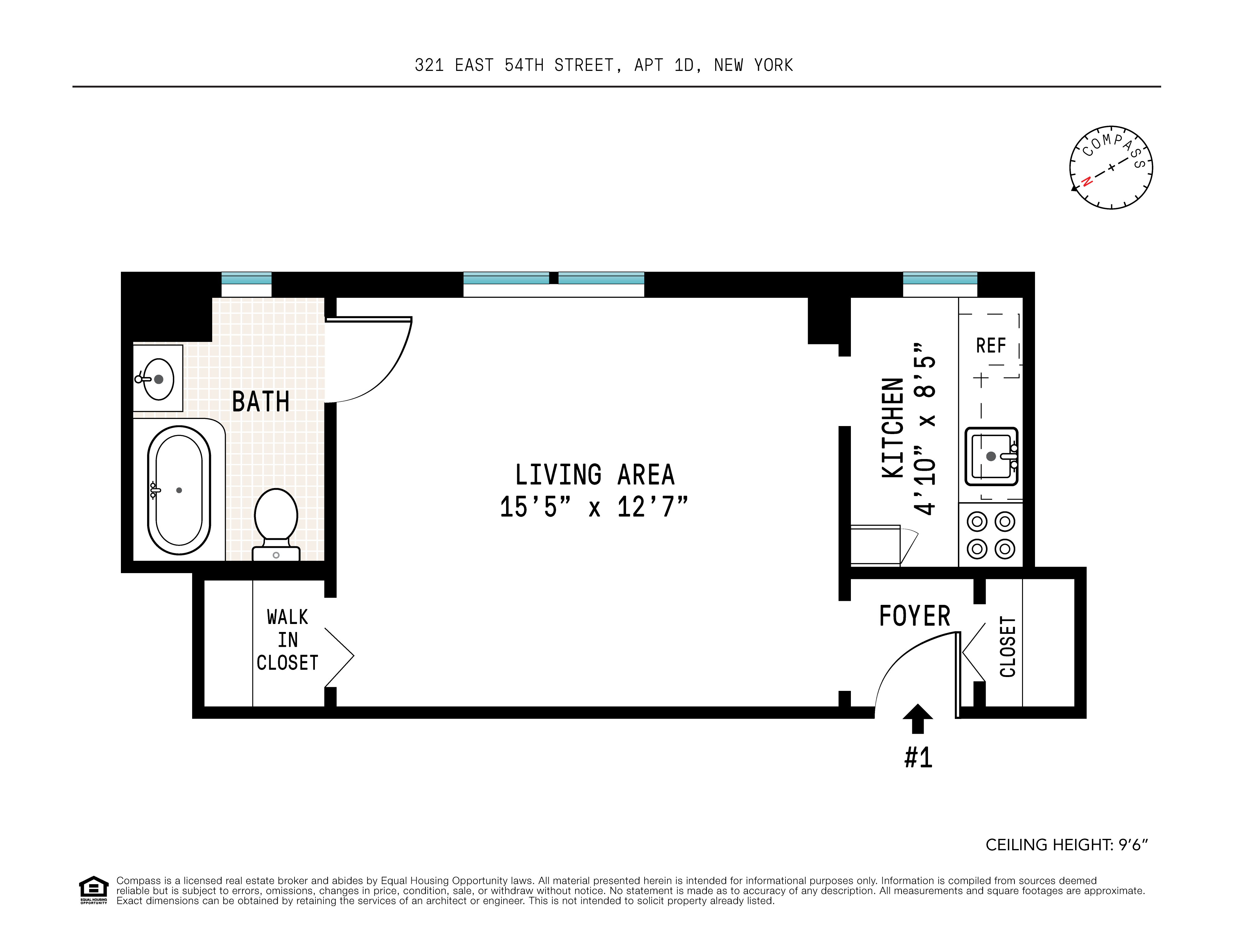 321 East 54th Street, Unit 1D Manhattan, NY 10022 - Photo 9 of 9 a picture of a floor plan