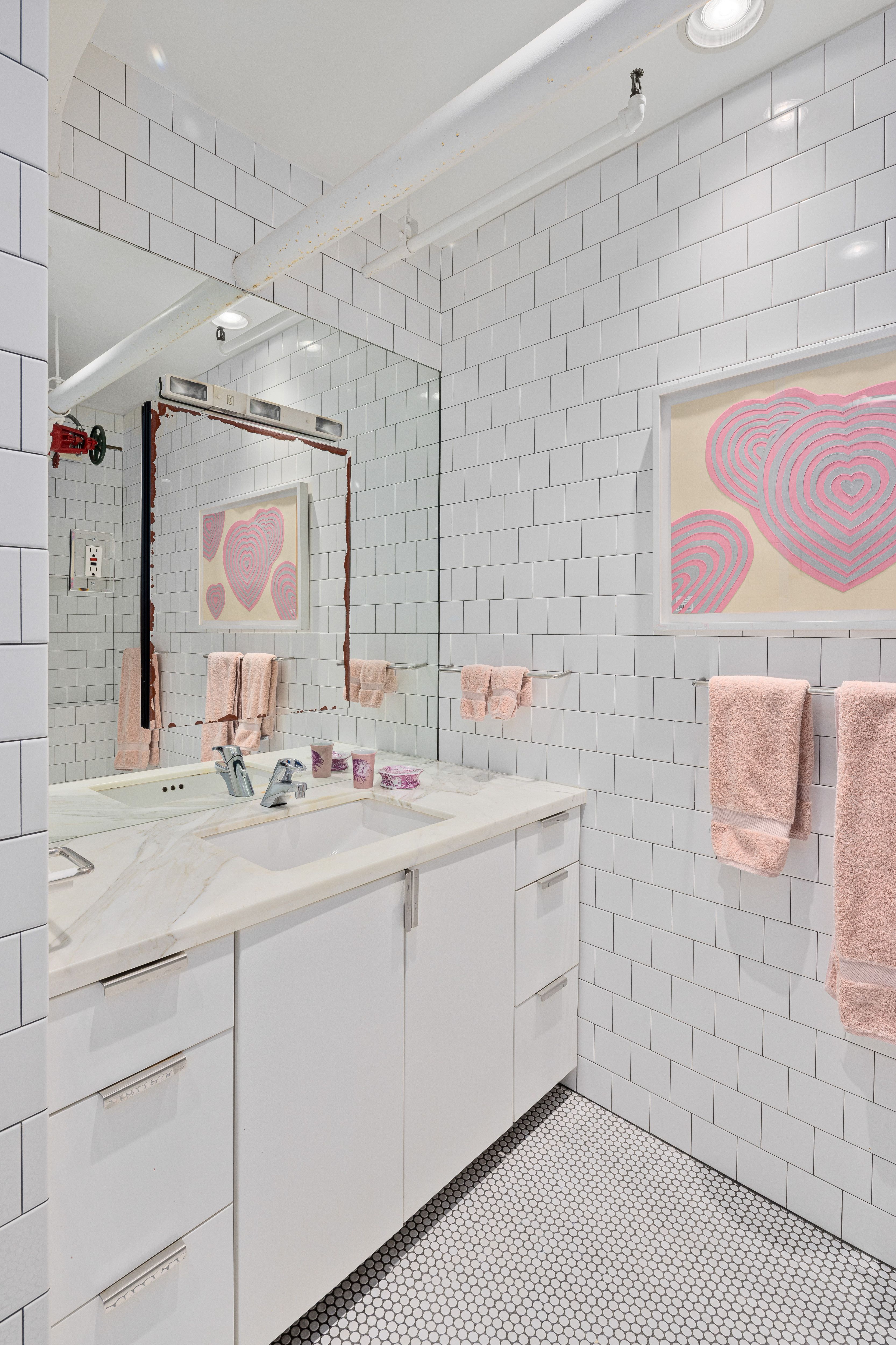 191 Chrystie Street, Unit 5R Manhattan, NY 10002 - Photo 15 of 16 a bathroom with a sink and a mirror