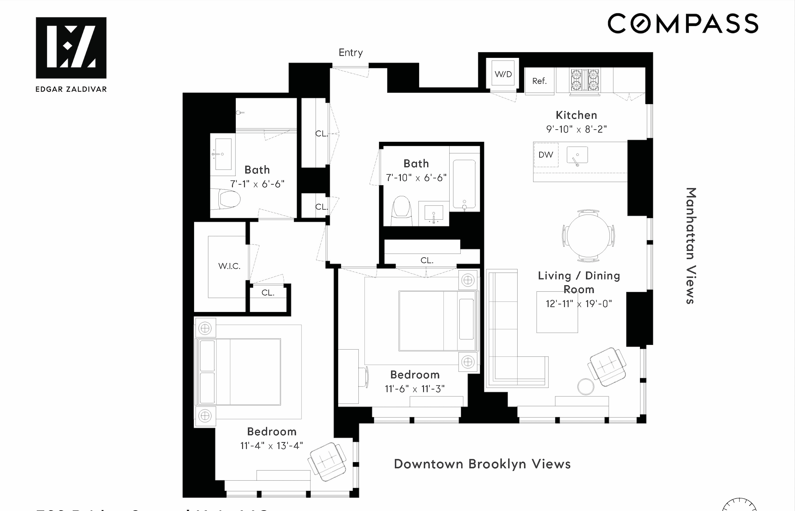 388 Bridge Street, Unit 42G Brooklyn, NY 11201 - Photo 26 of 26 a picture of a floor plan