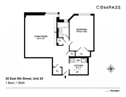$849,000 | 30 East 9th Street, Unit 2II | Greenwich Village