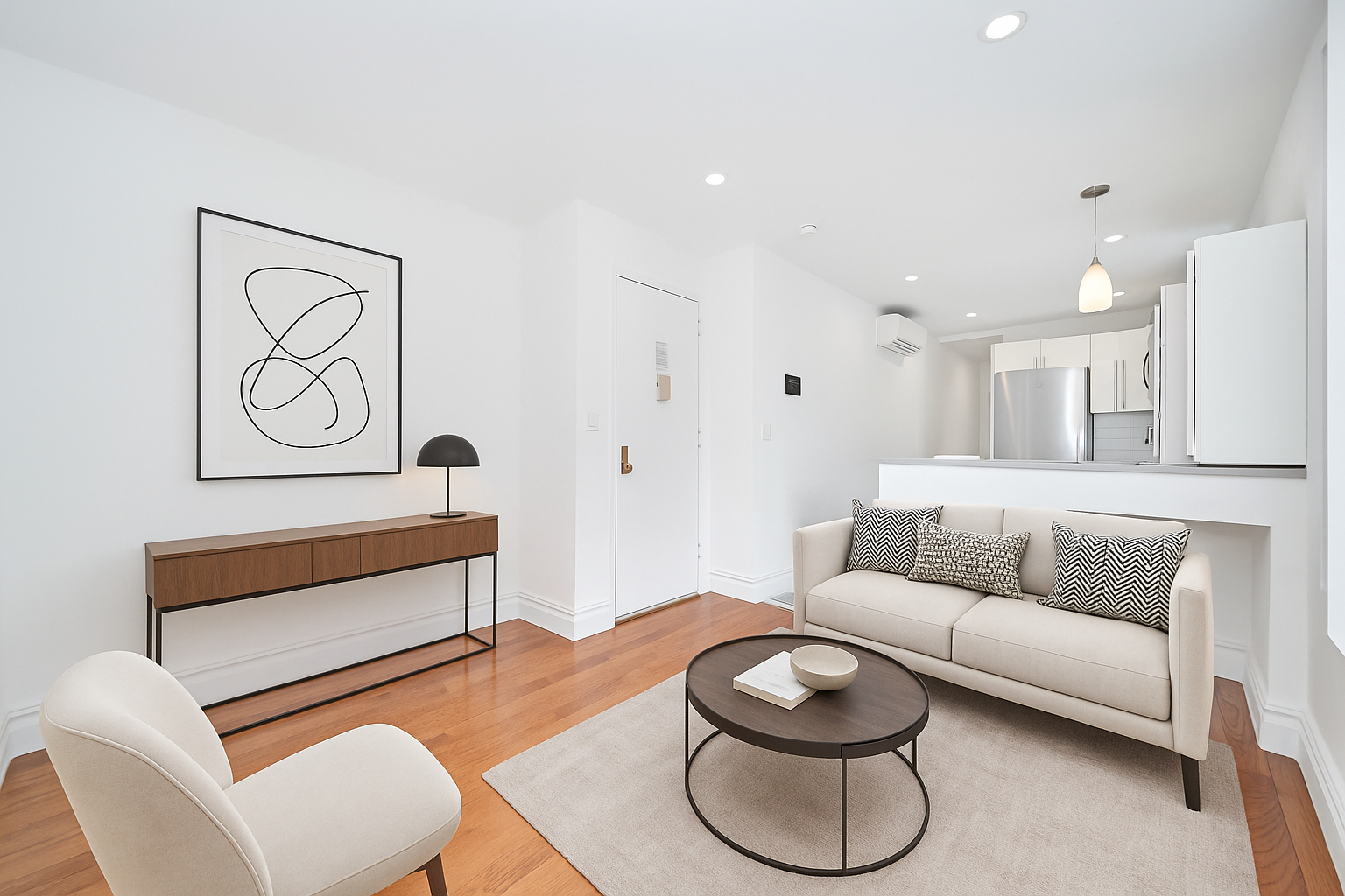 941 Columbus Avenue, Unit 1A Manhattan, NY 10025 - Photo 1 of 14 a living room with furniture and a painting