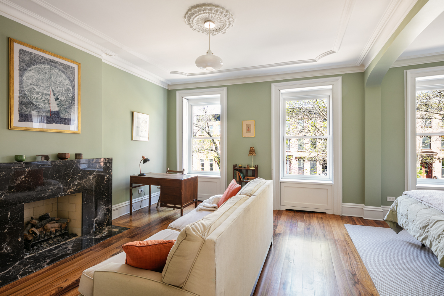 380 3rd Street, Unit PARLOR Brooklyn, NY 11215 - Photo 9 of 19 a living room with furniture and a window