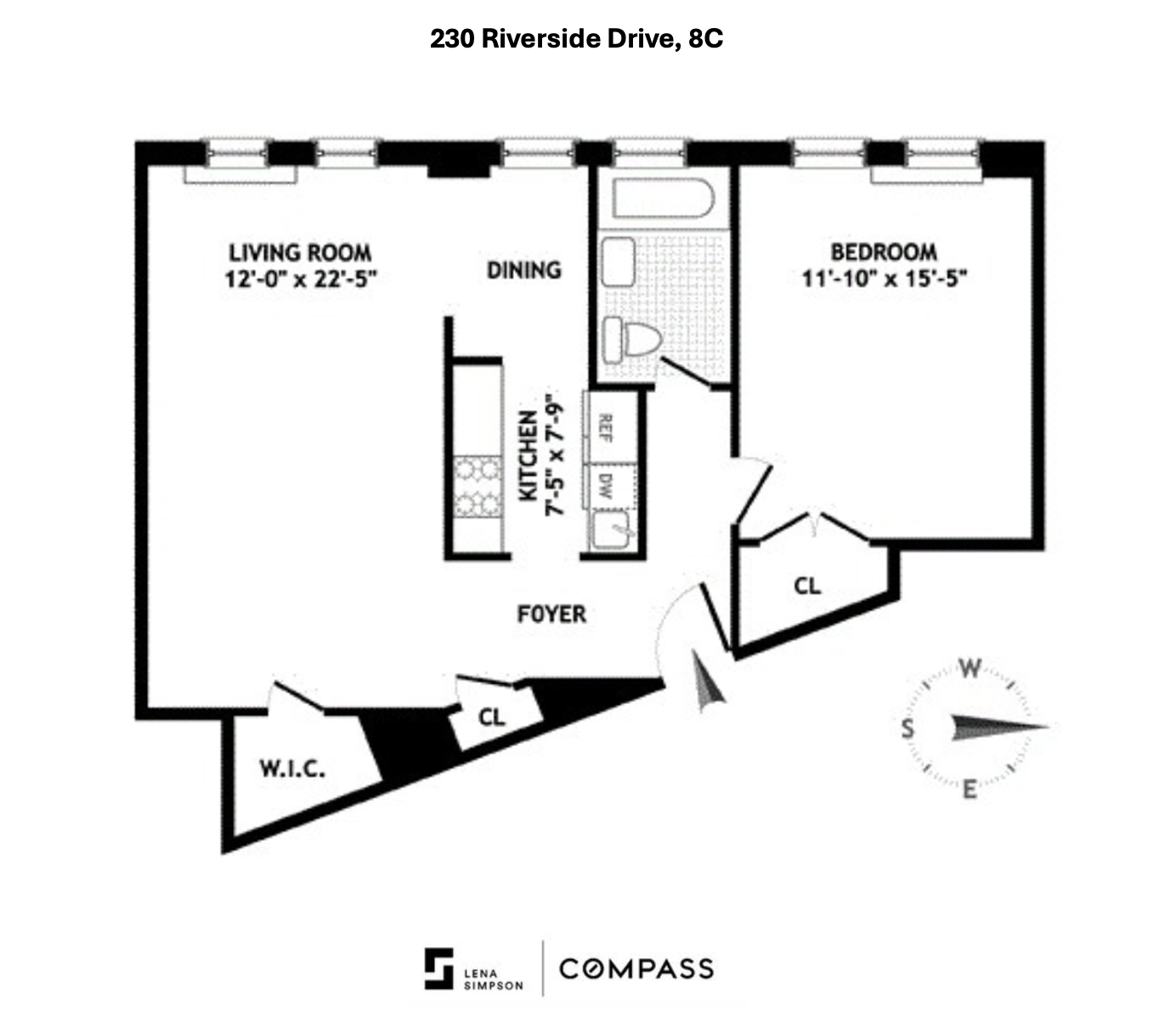 230 Riverside Drive, Unit 8C Manhattan, NY 10025 - Photo 10 of 10 a picture of floor with a white bed