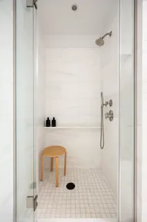 a bathroom with a shower