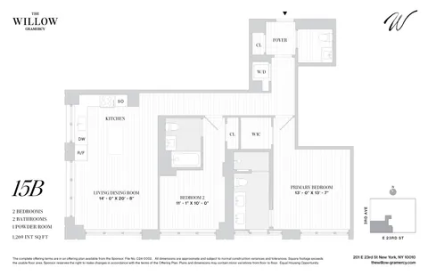 $2,750,000 | 201 East 23rd Street, Unit 15B | Gramercy