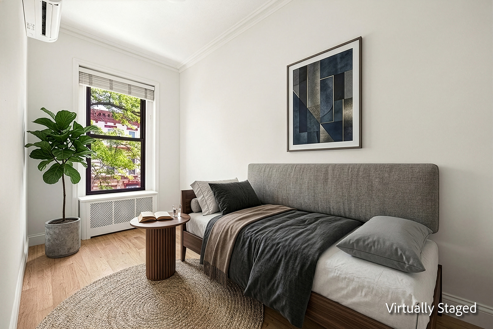616 Carroll Street, Unit 2 Brooklyn, NY 11215 - Photo 5 of 15 a bedroom with a bed a couch and potted plant