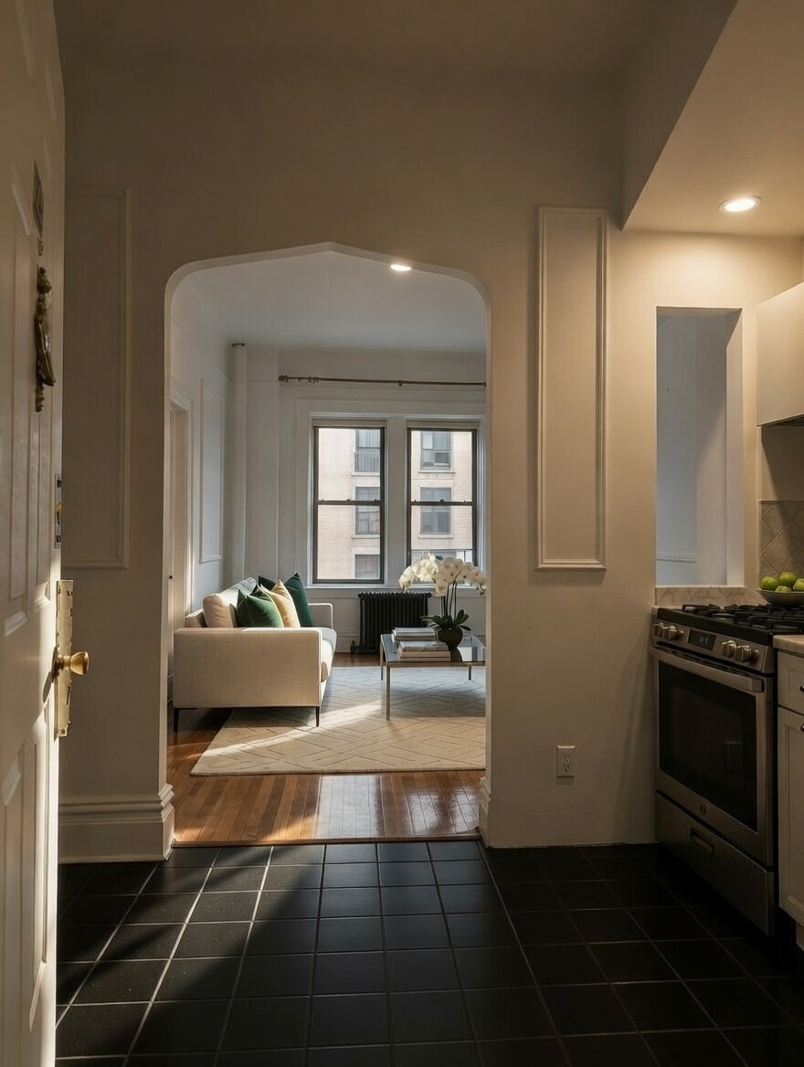 52 Irving Place, Unit 28 Manhattan, NY 10003 - Photo 1 of 6 a living room with furniture and a fireplace