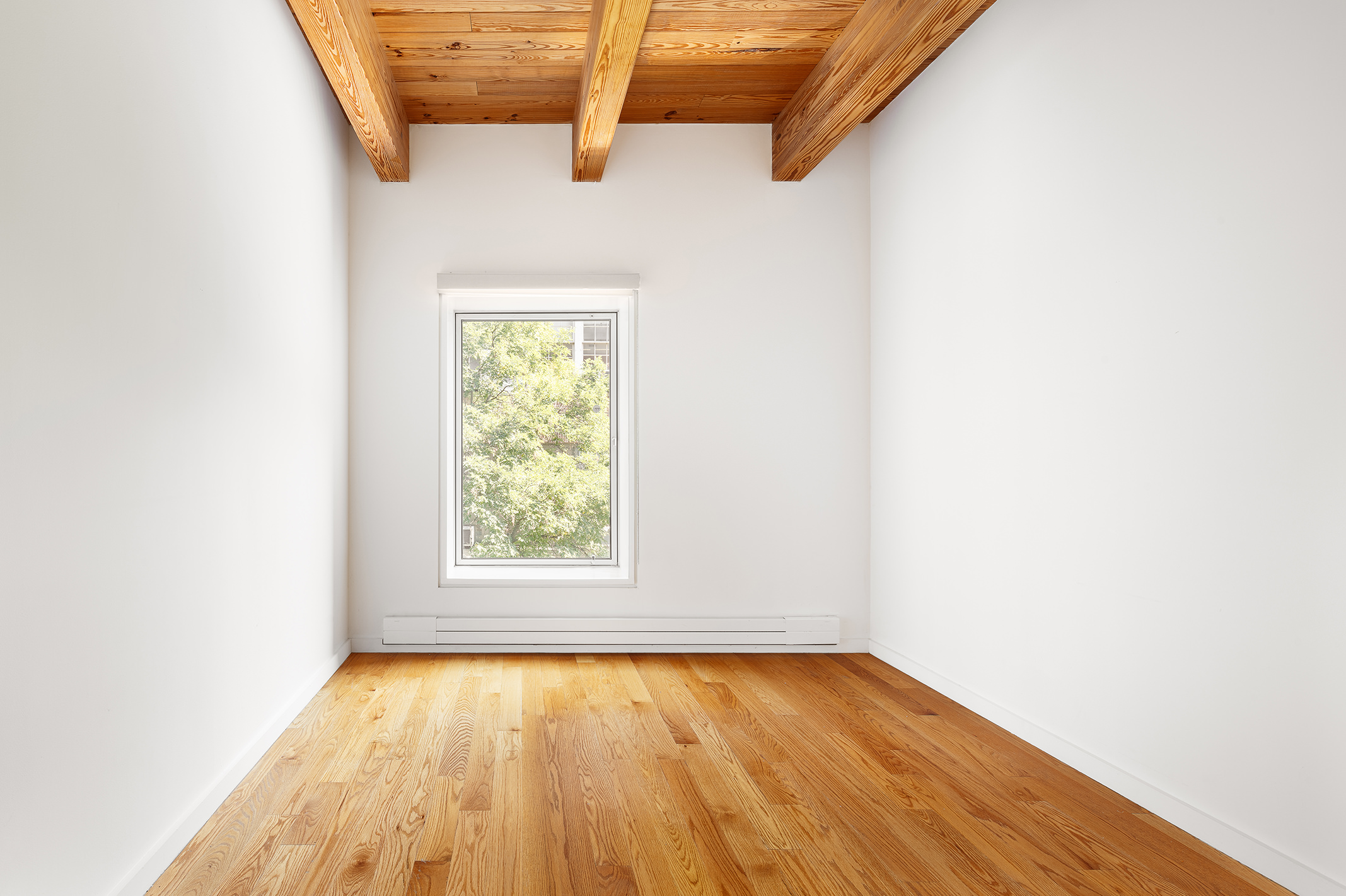 136 Baxter Street, Unit 3C Manhattan, NY 10013 - Photo 13 of 15 an empty room with wooden floor and windows
