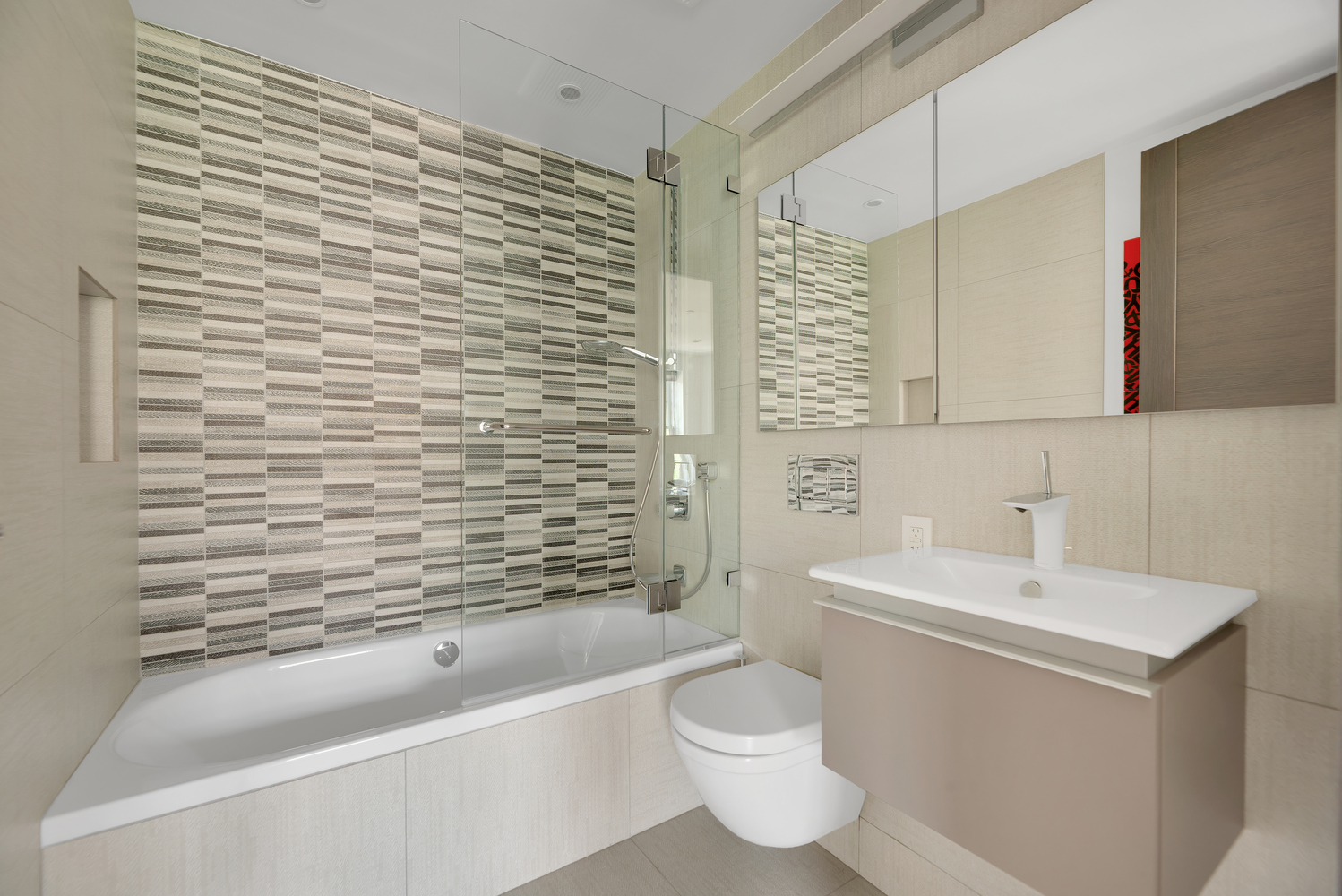 440 West 20th Street Manhattan, NY 10011 - Photo 18 of 35 a bathroom with a sink a toilet and shower