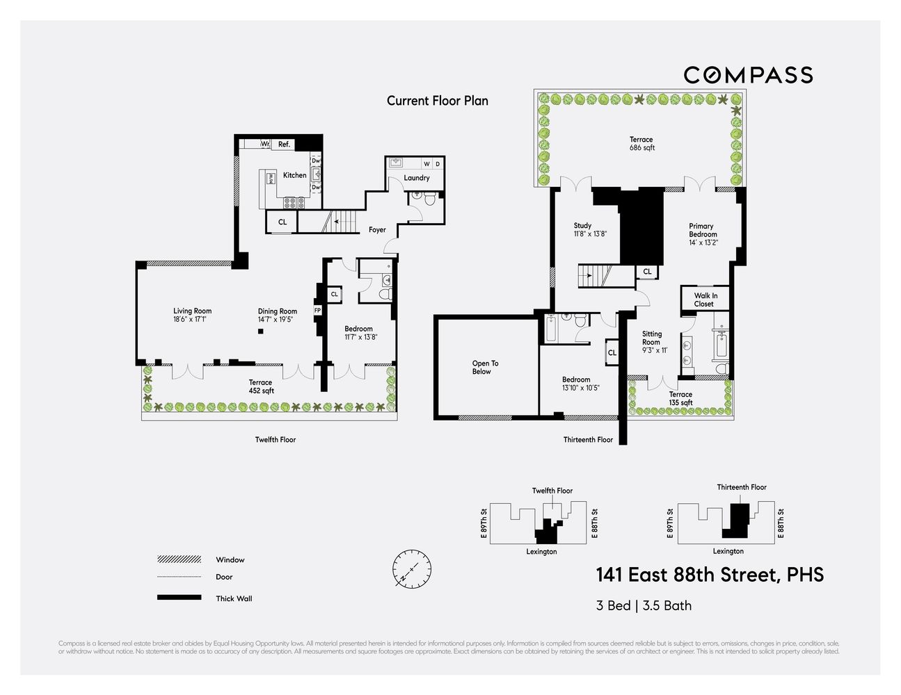 $6,925,000 | 141 East 88th Street, Unit PHS | Upper East Side