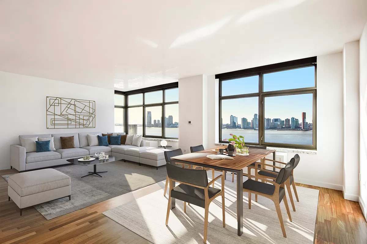 100 Morton Street, Unit 14CW Manhattan, NY 10014 - Photo 1 of 8 a living room with furniture and a large window