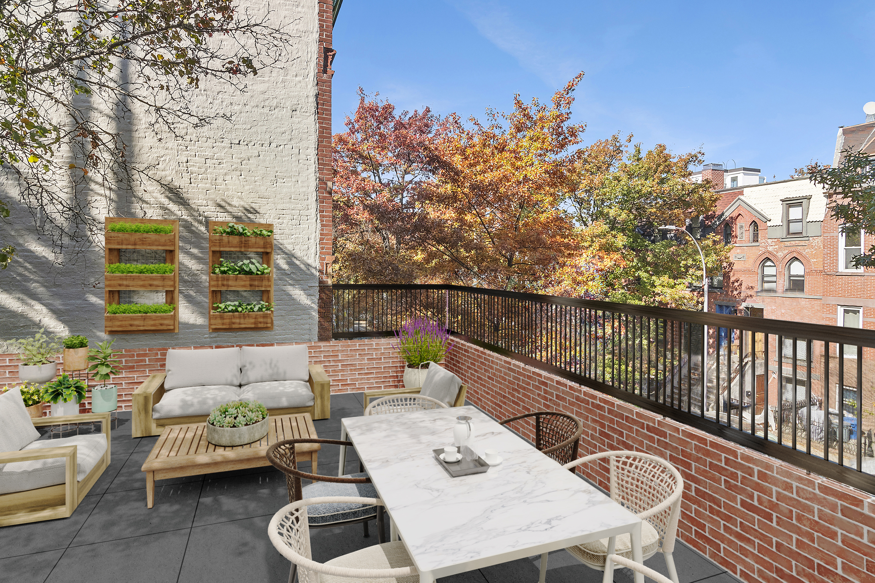374 14th Street Brooklyn, NY 11215 - Photo 1 of 11 a balcony with furniture and wooden floor