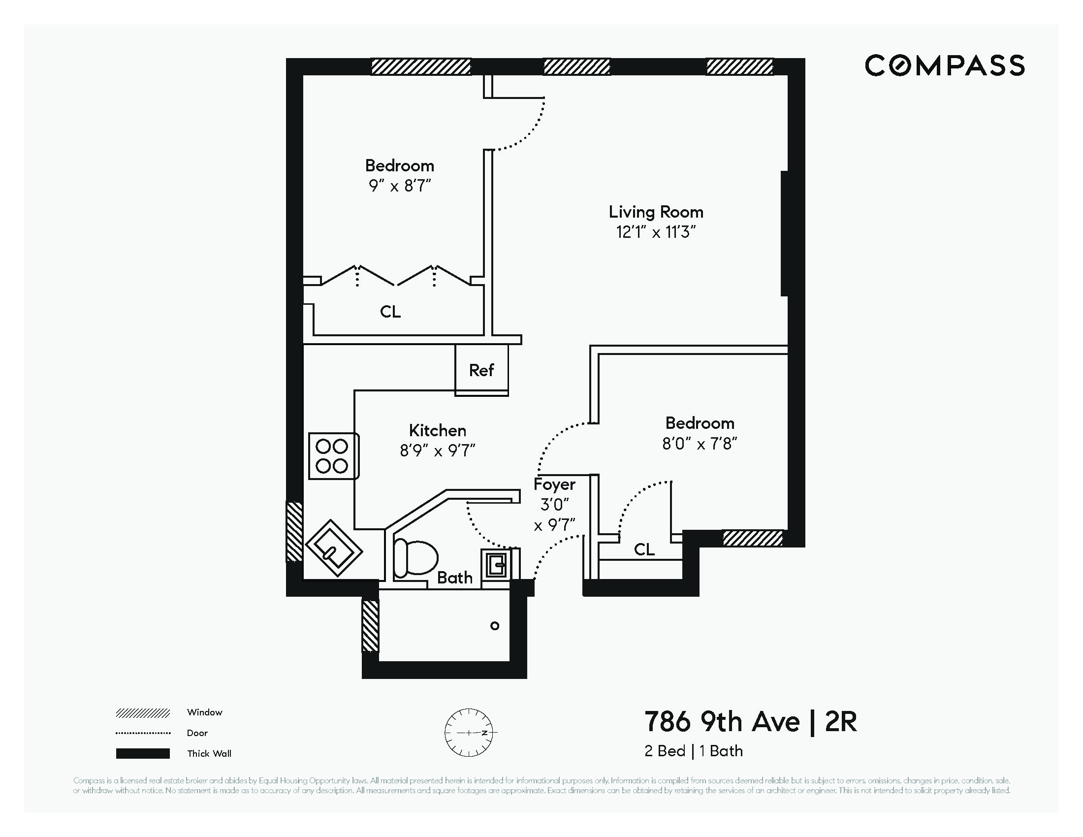 786 9th Avenue, Unit 2R Manhattan, NY 10019 - Photo 8 of 9 a picture of a bench in a white building