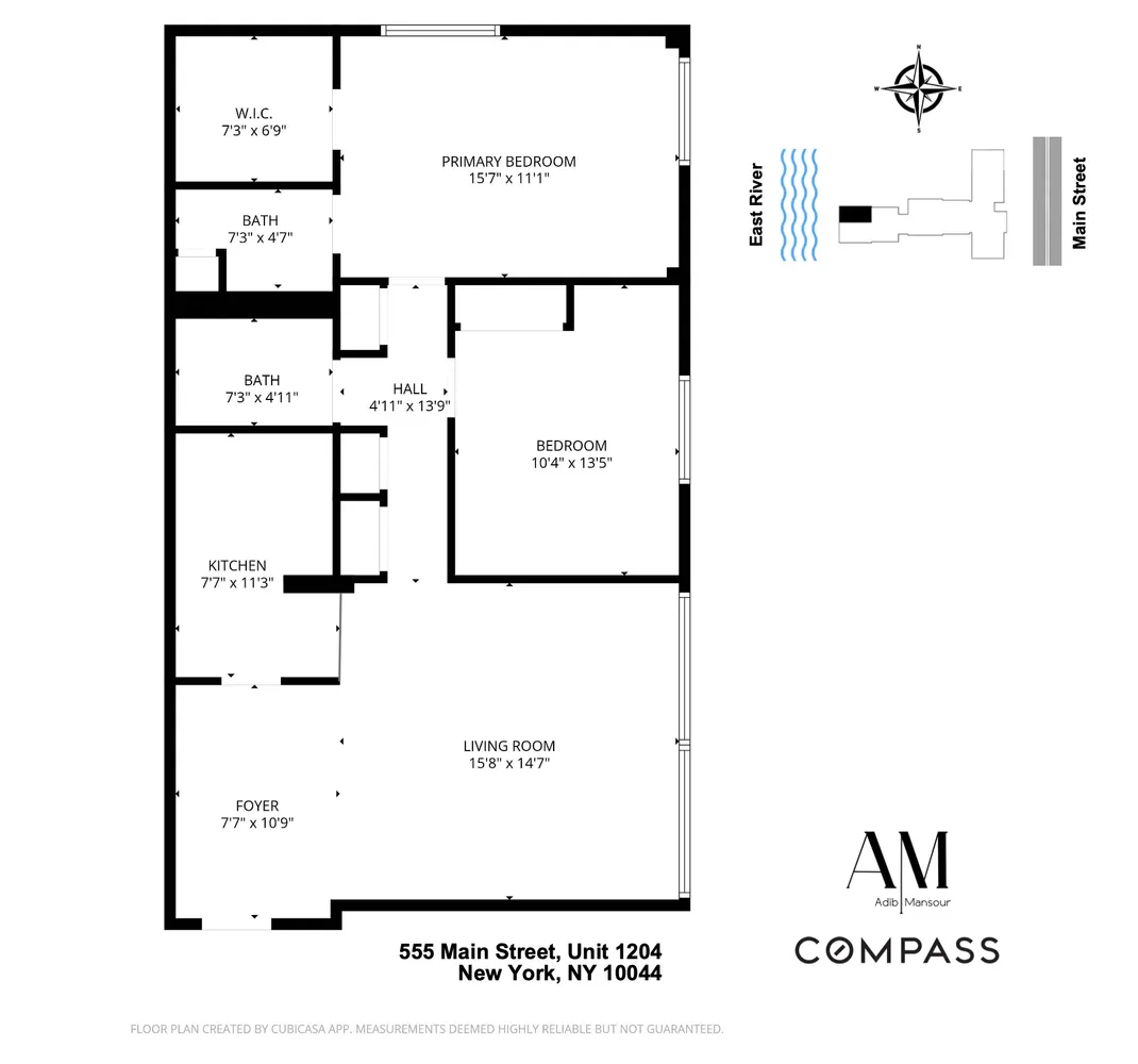 $1,040,880 | 555 Main Street, Unit 1204 | Roosevelt Island