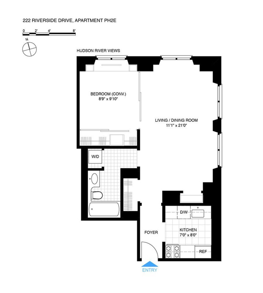 222 Riverside Drive, Unit PH2E Manhattan, NY 10025 - Photo 18 of 18 a picture of a floor plan