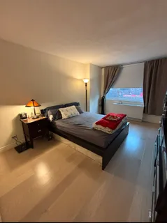 a living room with a couch and a coffee table