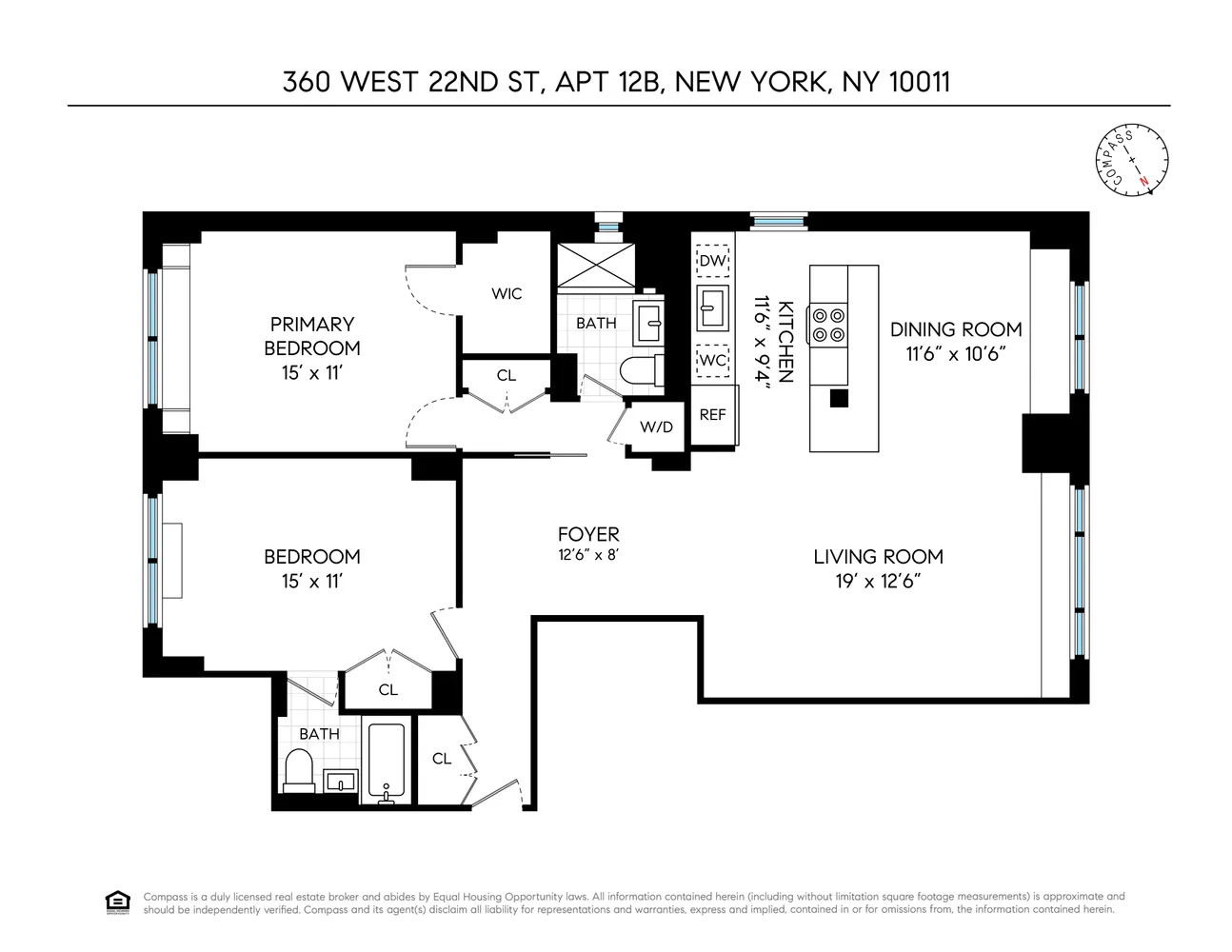$2,249,000 | 360 West 22nd Street, Unit 12B | Chelsea