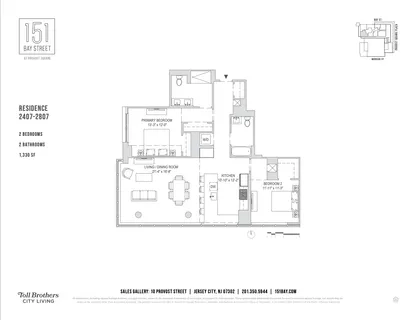 $1,775,000 | 155 Bay Street, Unit 2607, Jersey City, NJ 07302