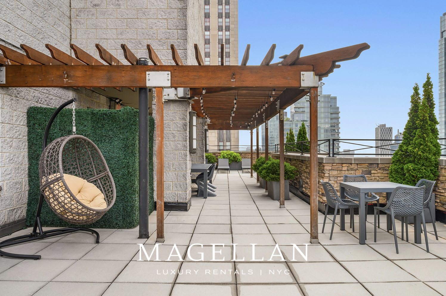 35 West 33rd Street, Unit 4B Manhattan, NY 10001 - Photo 15 of 17 a view of a dinning tables and chairs in patio