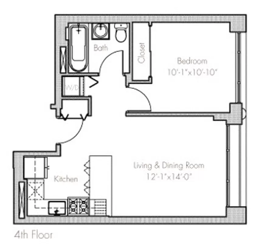41-18 27th Street, Unit 4A Queens, NY 11101 - Photo 5 of 5 a picture of a bathroom with a shower