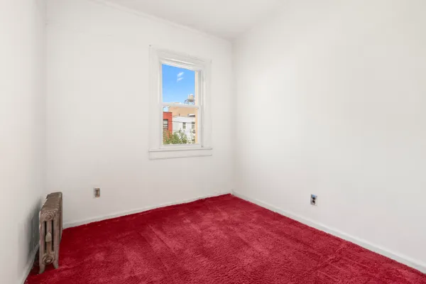 a view of a room with a fan