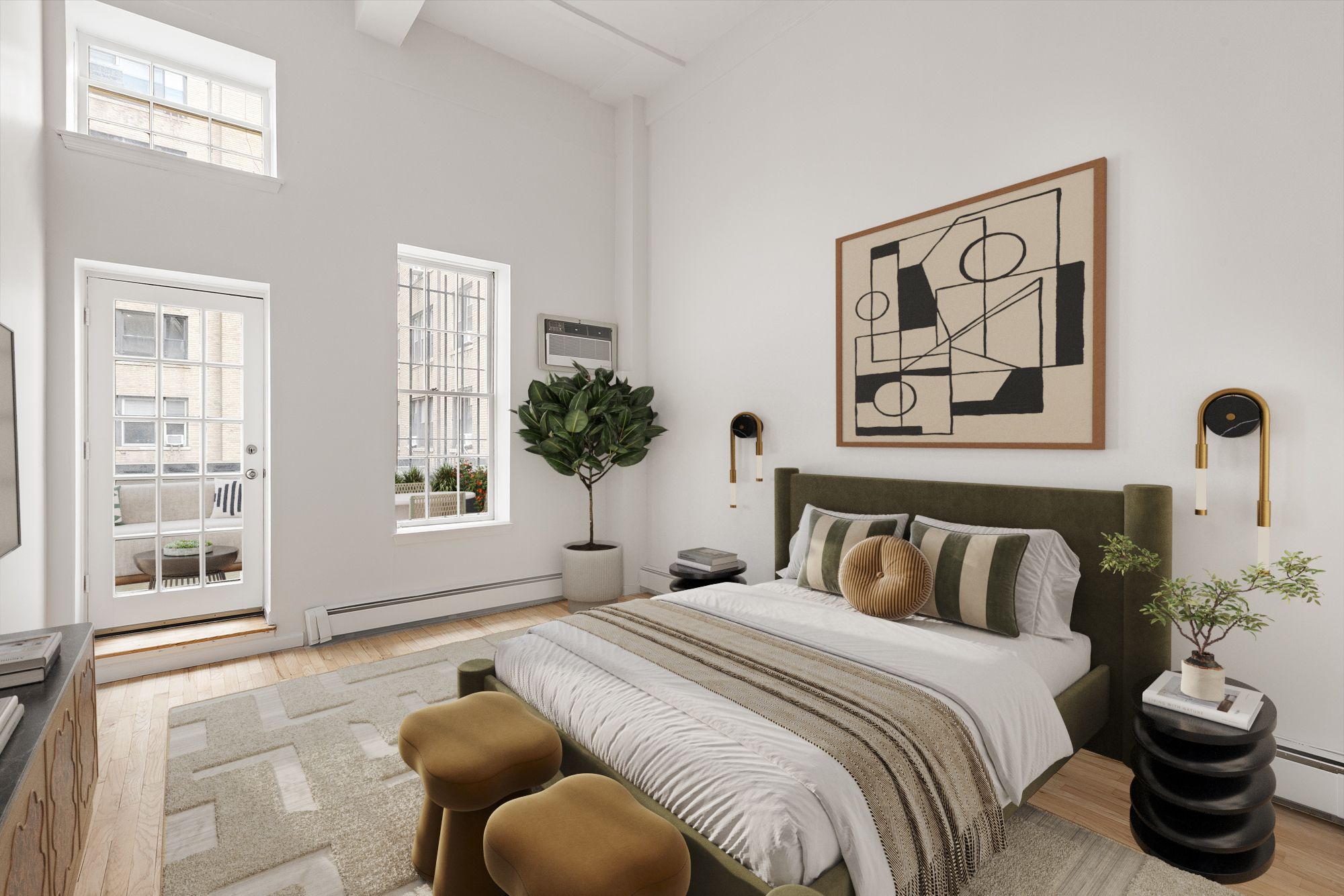 257 West 93rd Street, Unit 3C Manhattan, NY 10025 - Photo 7 of 20 a bedroom with a bed and a large window with outer view