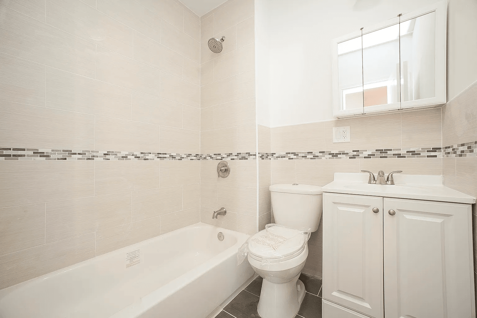 581 Van Siclen Avenue Brooklyn, NY 11207 - Photo 7 of 16 a bathroom with a sink a toilet and bathtub