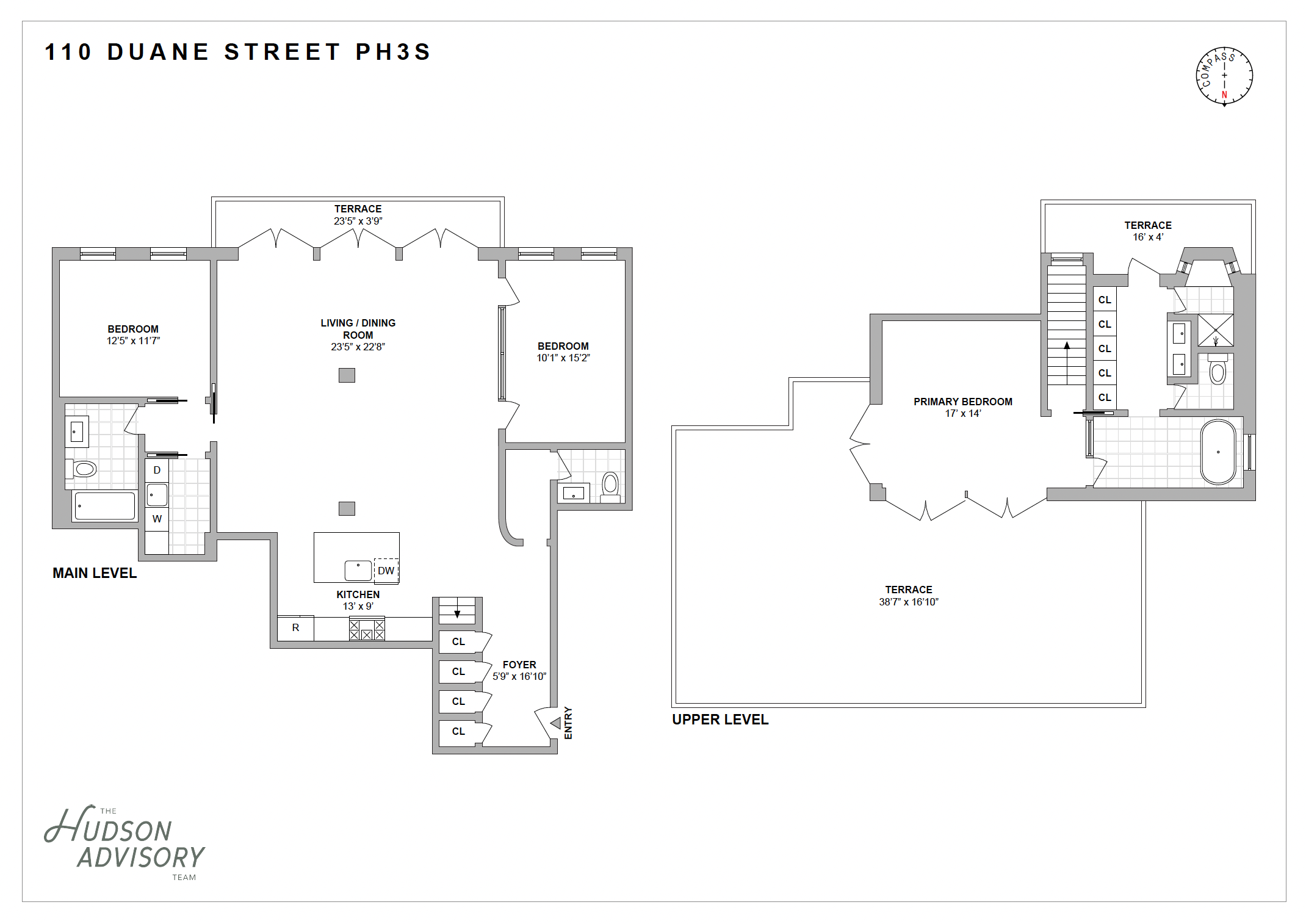 110 Duane Street PH3S Tribeca New York NY 10007