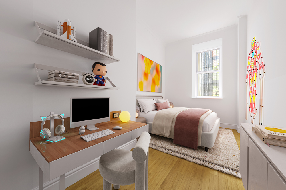 308 East 15th Street, Unit PARLOR Manhattan, NY 10003 - Photo 14 of 16 a workspace with furniture and a fireplace