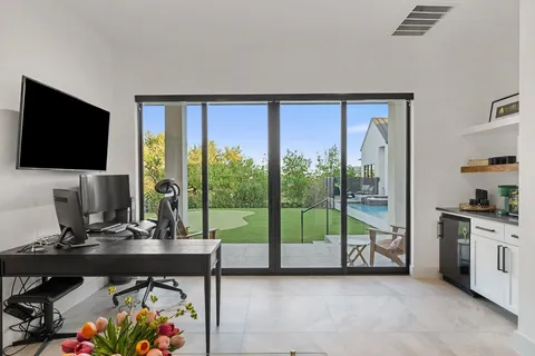 a view of a workspace with a window