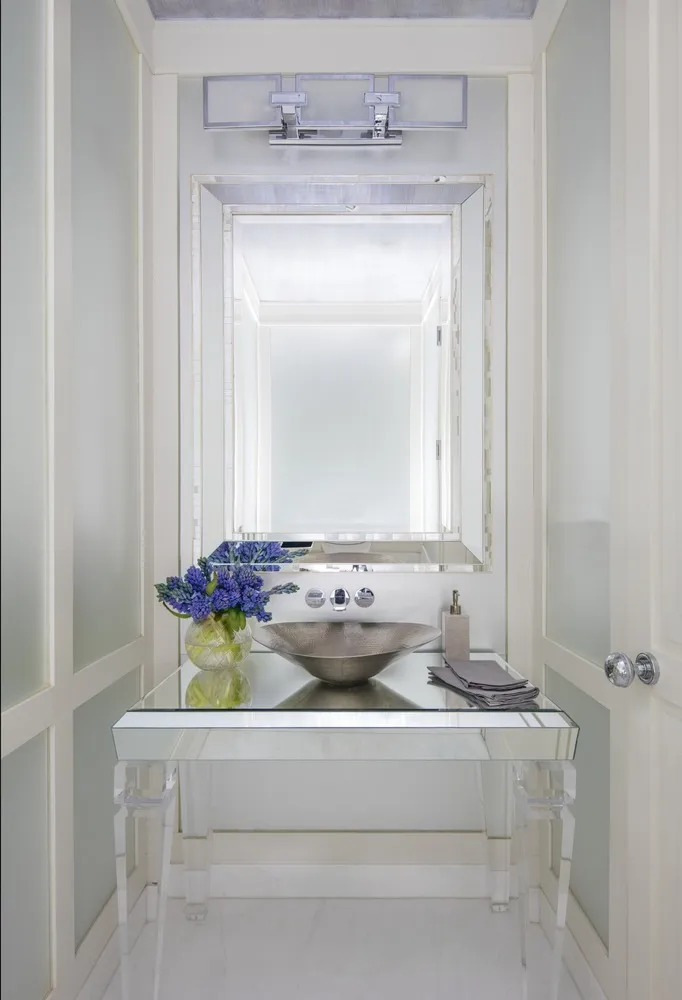 a living room with a fireplace