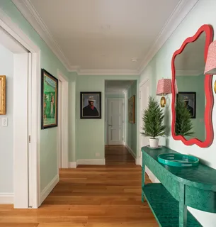 a view of an entryway with a garden