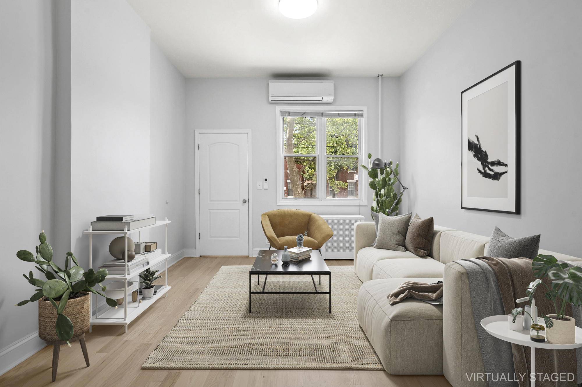 a living room with furniture