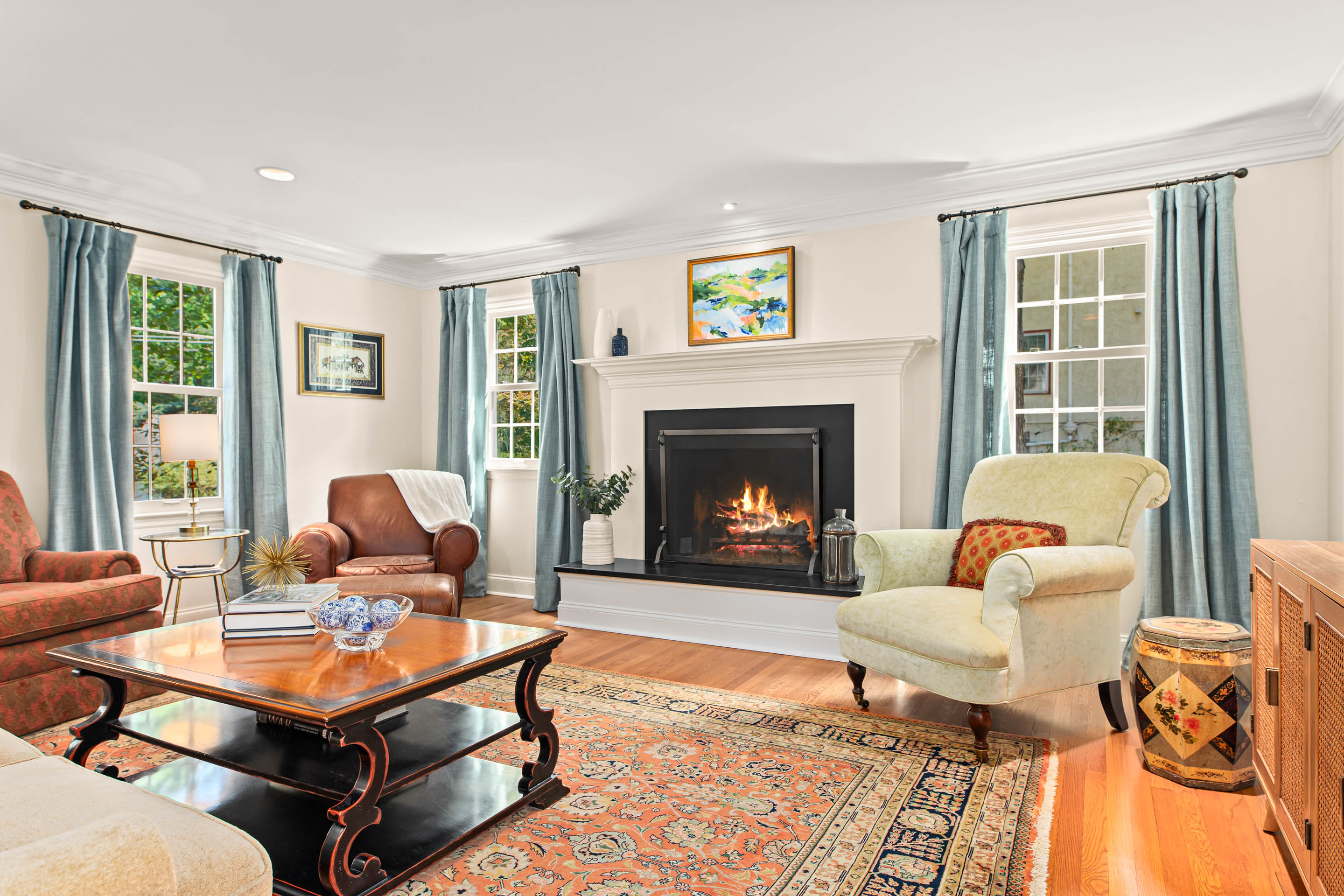 1136 Seaton Ross Road Wayne, PA 19087 - Photo 4 of 48 a living room with furniture and a fireplace
