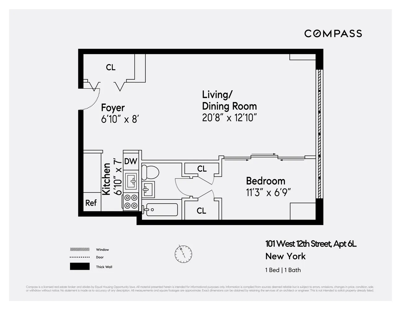$699,000 | 101 West 12th Street, Unit 6L | West Village