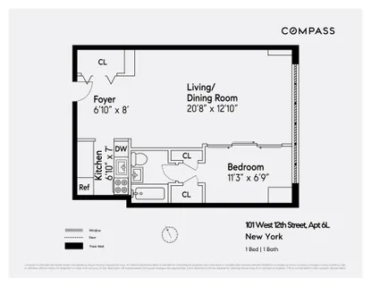 $699,000 | 101 West 12th Street, Unit 6L | West Village