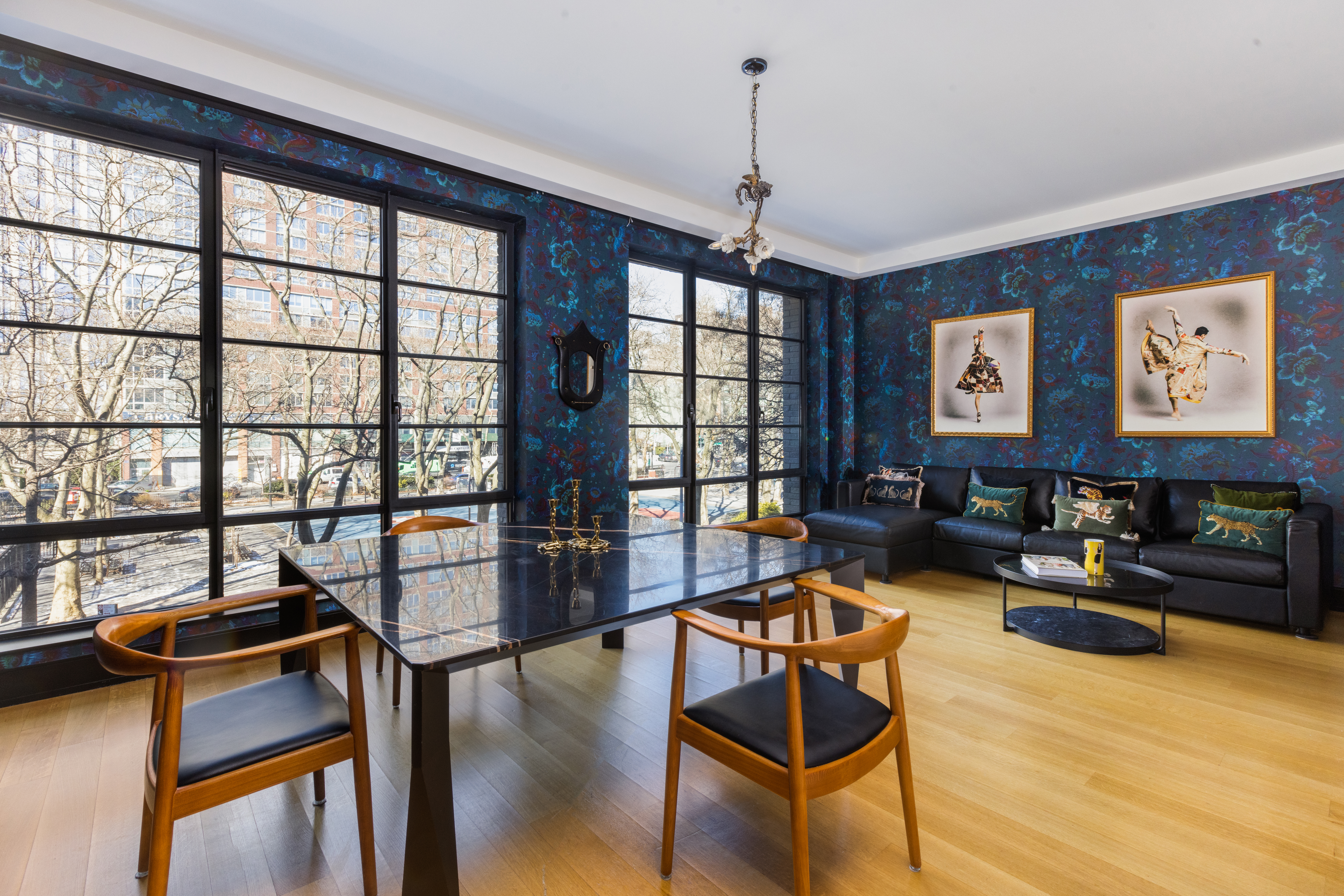204 Forsyth Street, Unit 3S Manhattan, NY 10002 - Photo 2 of 6 a living room with fireplace furniture and a large window