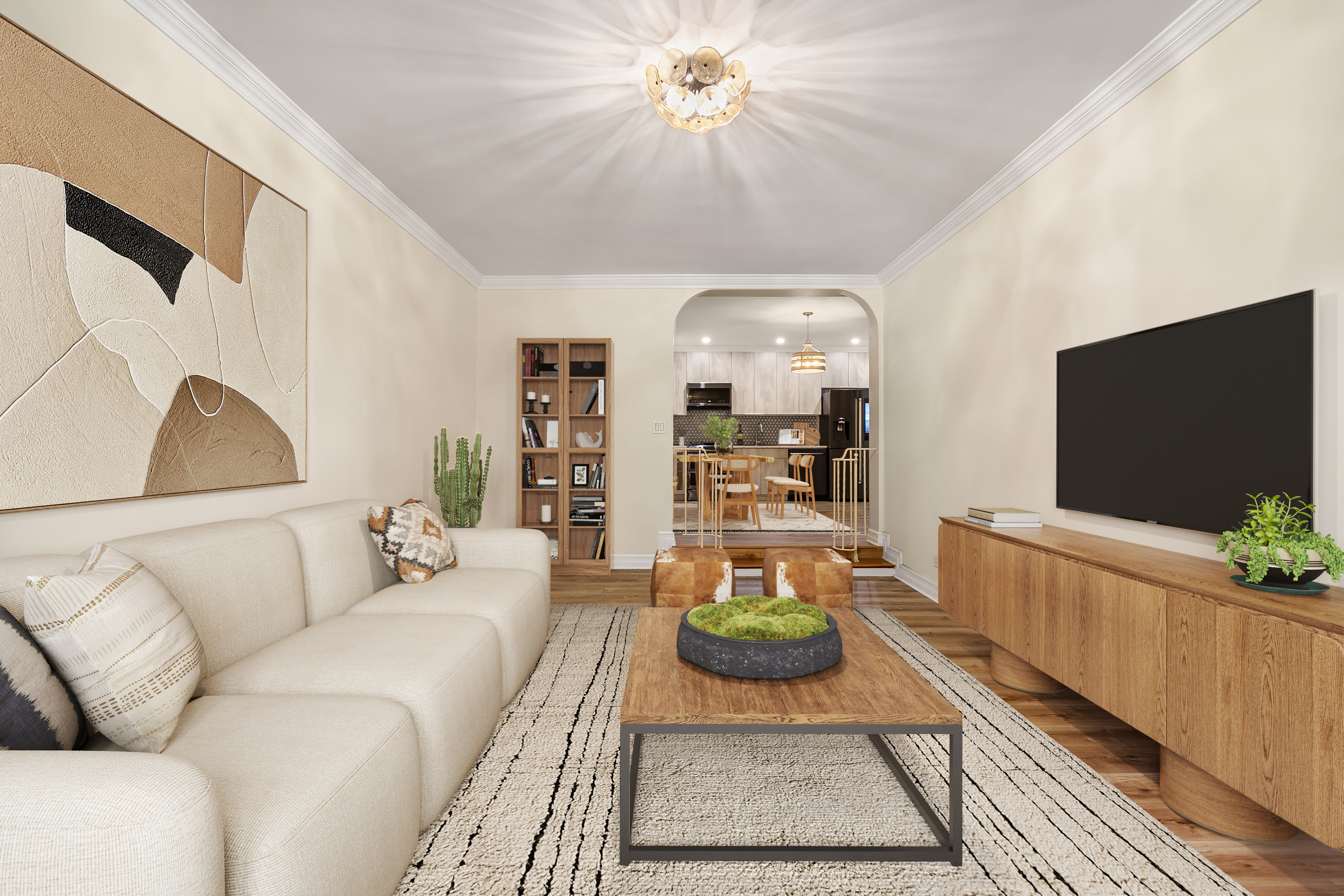 305 West 52nd Street, Unit 2J Manhattan, NY 10019 - Photo 3 of 13 a living room with furniture and a flat screen tv