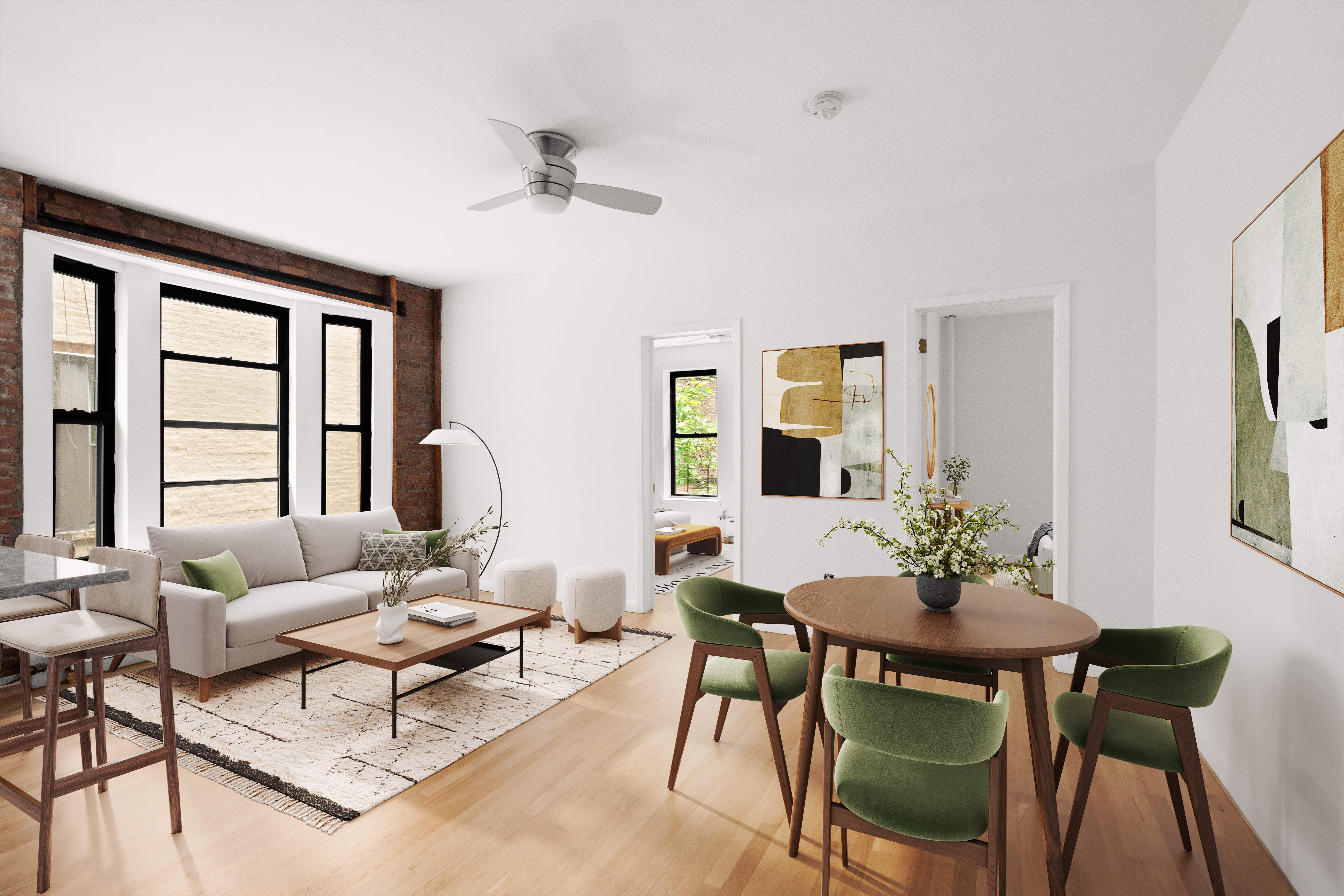 436 Sterling Place, Unit 10 Brooklyn, NY 11238 - Photo 2 of 6 a living room with furniture and a potted plant