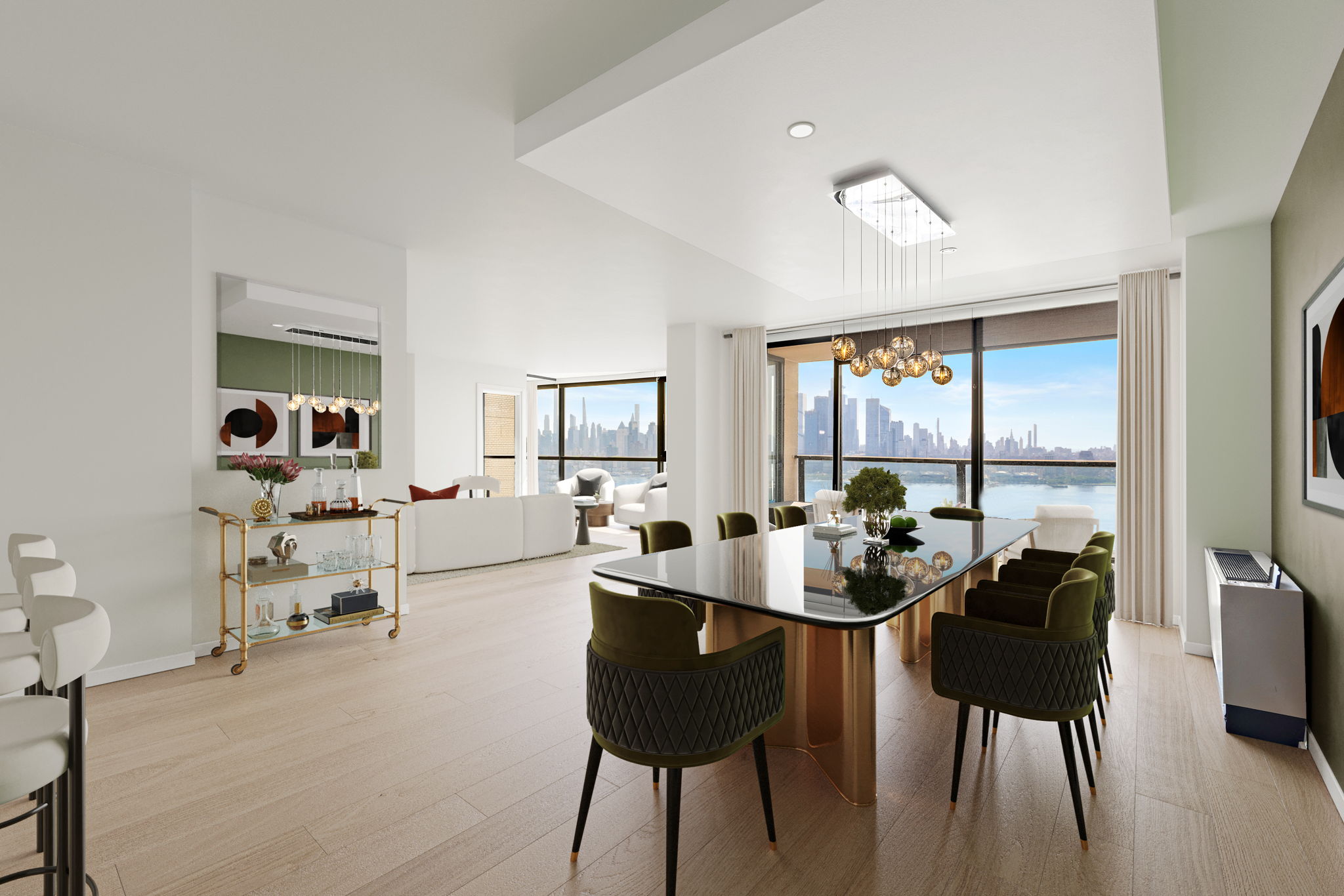 380 Mountain Road, Unit 1906 Union City, NJ 07087 - Photo 4 of 18 a living room with furniture and a large window